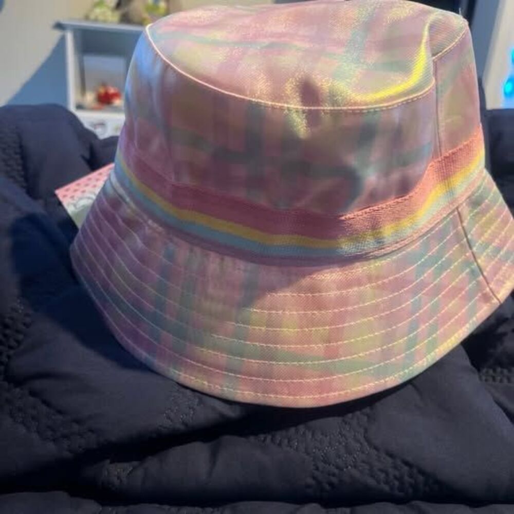 Miss Gwens OMG Bucket Hat Girls rainbow metallic